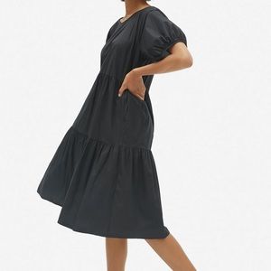 Everlane The Tiered Cotton black Dress size 4